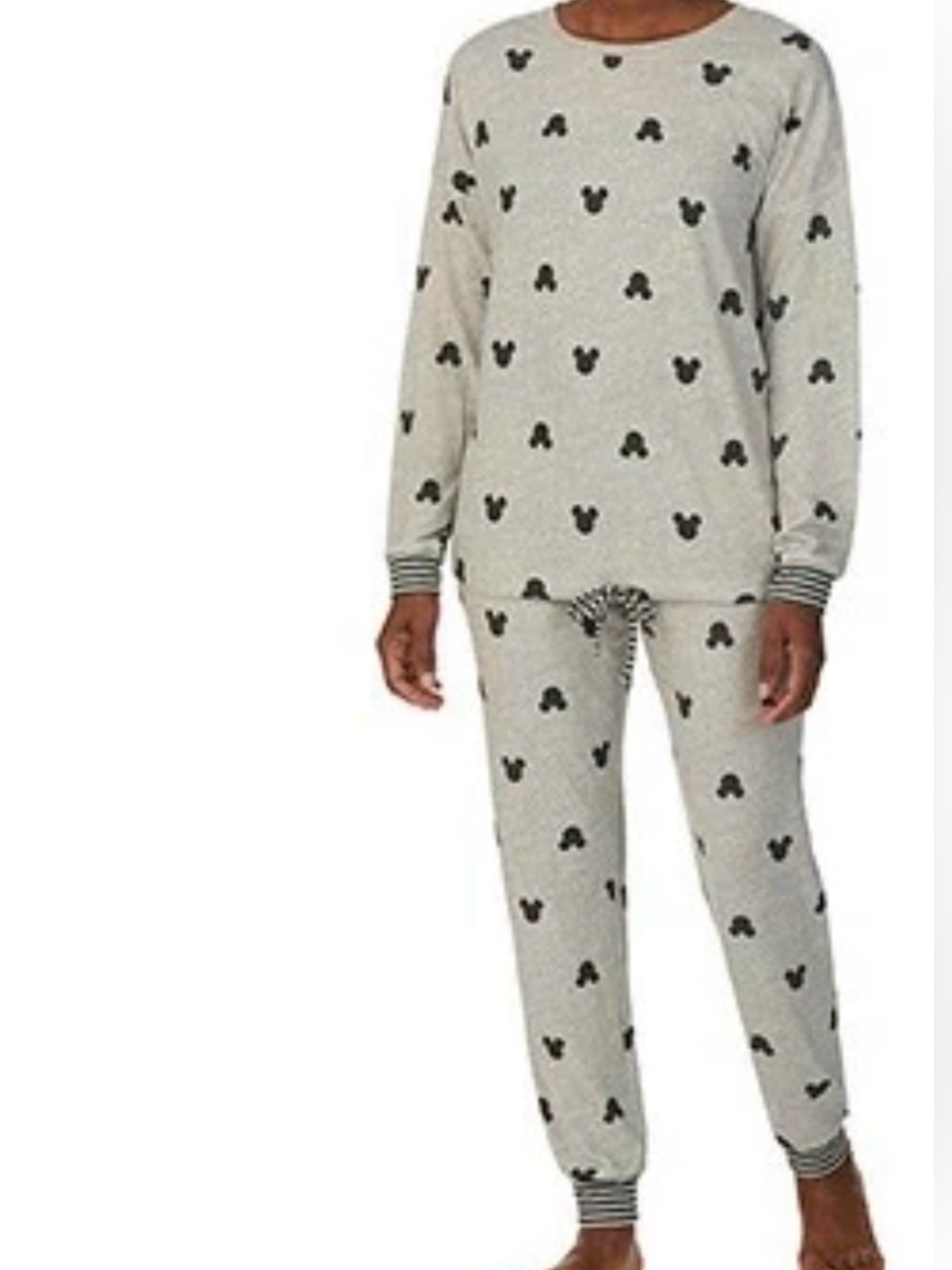 Disney Gray & Black Mickey Mouse Pattern Pajama Pant Set XL